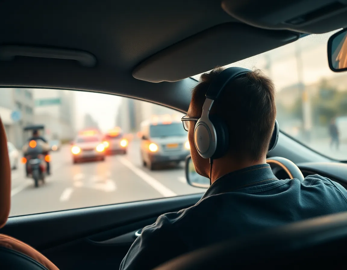 drive with headphones