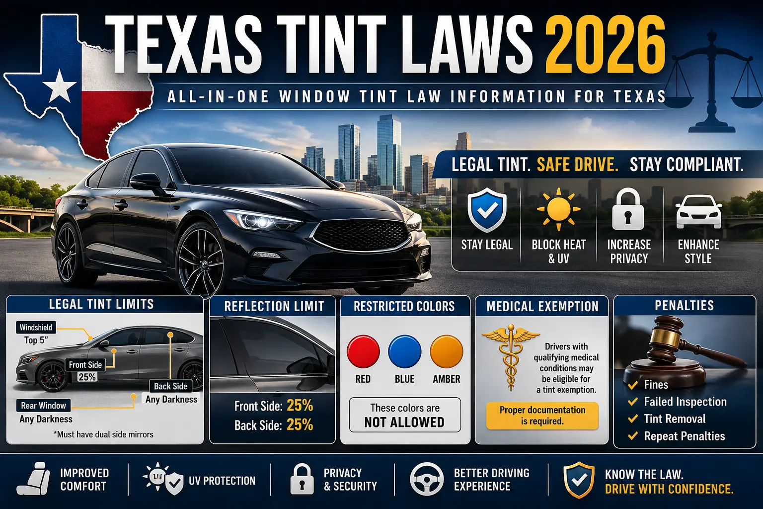 Texas tint laws for 2026